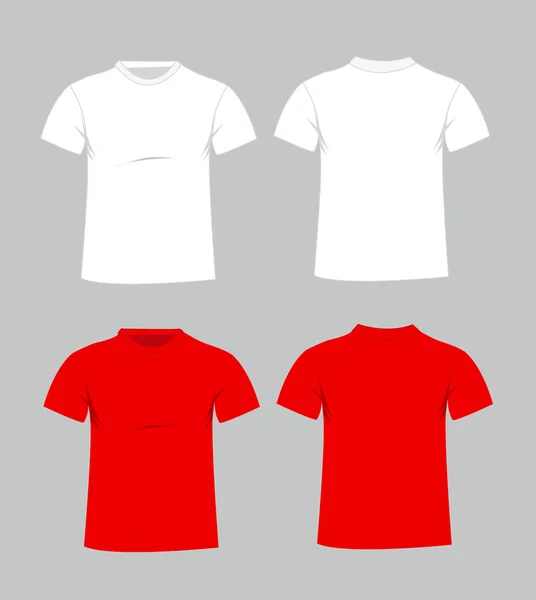 Plantilla de camiseta en blanco. Parte delantera y trasera — Vector de stock