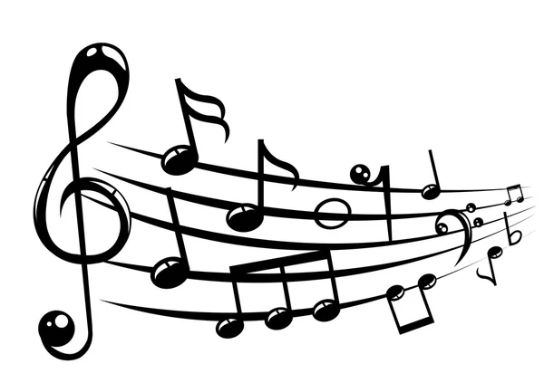 Notas musicales staff fondo con líneas — Archivo Imágenes Vectoriales