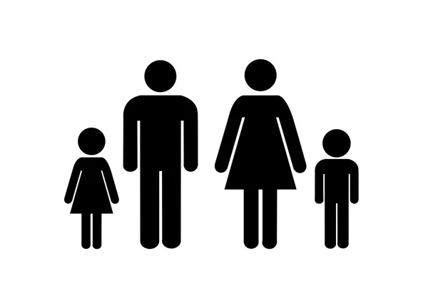 Familjen ikon över vit bakgrund — Stock vektor