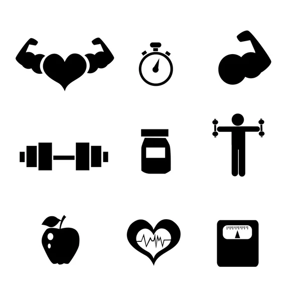 Iconos de fitness — Vector de stock