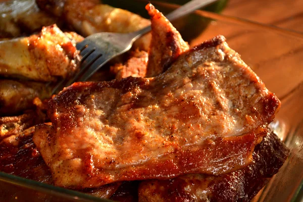 Bife suculento carne rara média — Fotografia de Stock