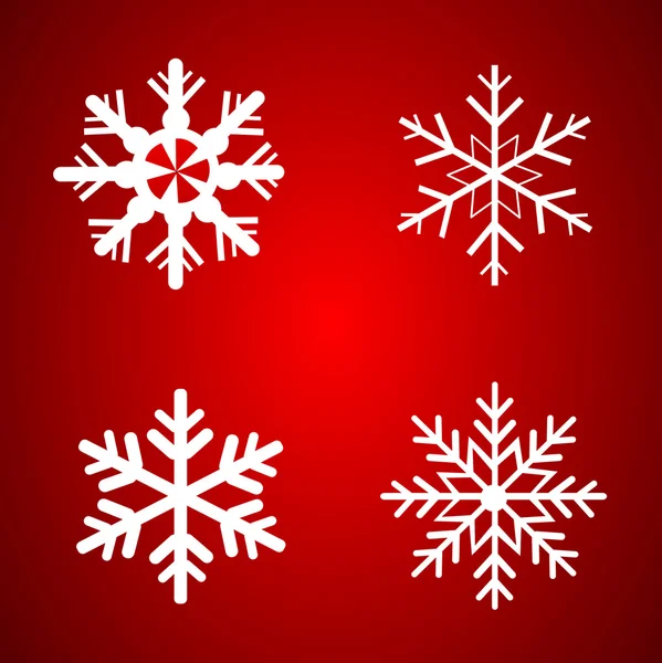 Conjunto de copos de nieve vectoriales para diseño navideño . — Vector de stock