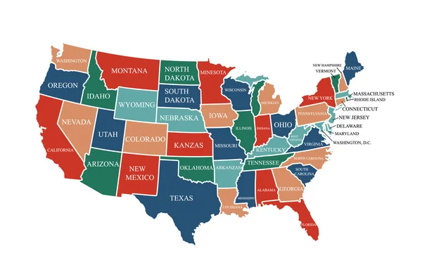 Usa Mapa Vector — Vetor de Stock