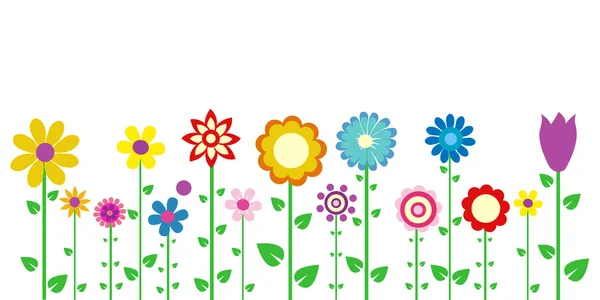 Πολύχρωμα λουλούδια άνοιξη διανυσματική απεικόνιση — Διανυσματικό Αρχείο