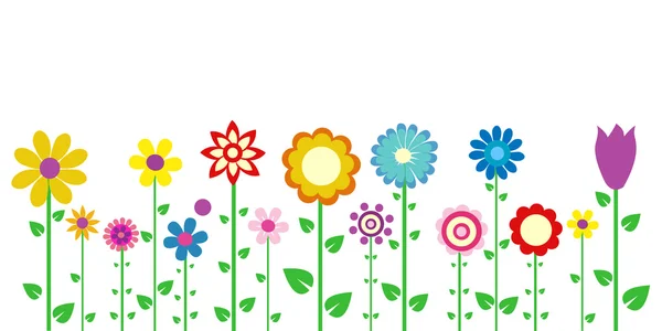 Flores de primavera colorido vector ilustración — Vector de stock