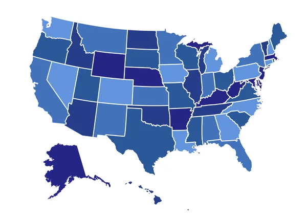 Usa Mapa Vector — Vetor de Stock