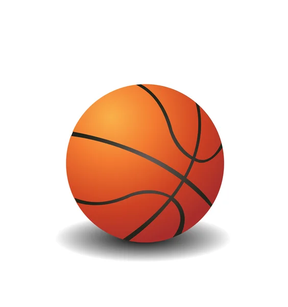Basketball vectoriel sur blanc — Image vectorielle