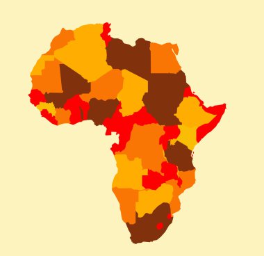 Afrika haritası vektör illüstrasyonu 