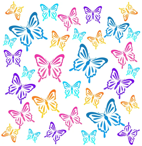 Butterflys. Ilustrasi vektor - Stok Vektor