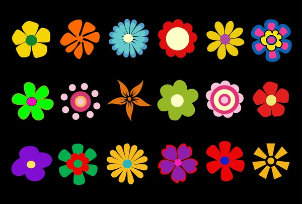 Colorido primavera flores vetor ilustração — Vetor de Stock