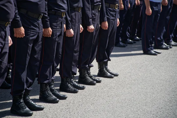 Mundur Rosyjskiej Policji Wojskowe Buty Kostkach Tłumienie Niepokojów Problemy Wiecami — Zdjęcie stockowe