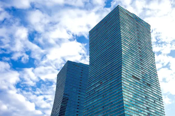 Modern Bussines Building Architecture Blue Sky Clouds Stock Picture