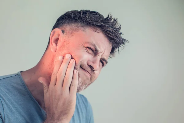 Зубний Біль Медицина Концепція Охорони Здоров Проблема Зубів Молодий Чоловік — стокове фото