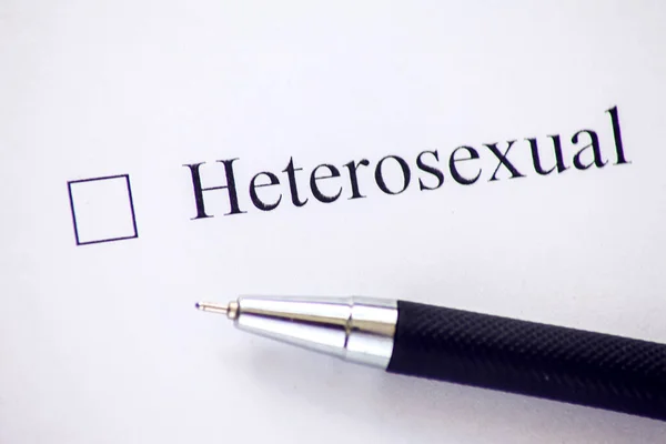 Checklist Word Heterosexual White Paper Pen Checkbox Concept — Stock Photo, Image