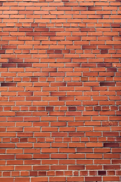 Pionowe Czerwone Cegły Tle Część Muru Budynku — Zdjęcie stockowe