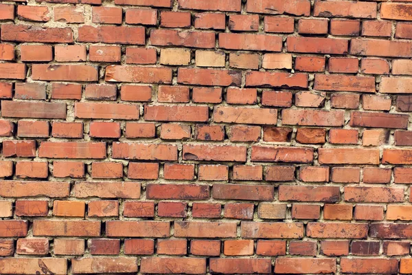 Horizontale Rote Ziegel Hintergrund Ein Teil Der Mauer Des Gebäudes — Stockfoto