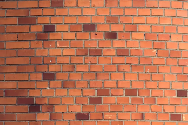 Horizontale Rote Ziegel Hintergrund Ein Teil Der Mauer Des Gebäudes — Stockfoto