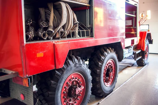 Motore Antincendio Nei Vigili Del Fuoco Pronto Sfida — Foto Stock