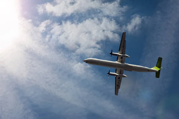 Avião Céu Conceito Férias Viagens — Fotografia de Stock