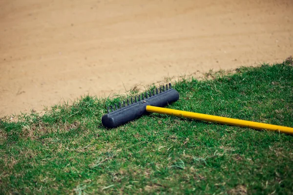 Sand Rake Equipment Golf Field Sport Lifestyle Concept — Stock Photo, Image