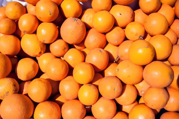 Banyak Latar Belakang Buah Oranye Organik Konsep Makanan Sehat — Stok Foto