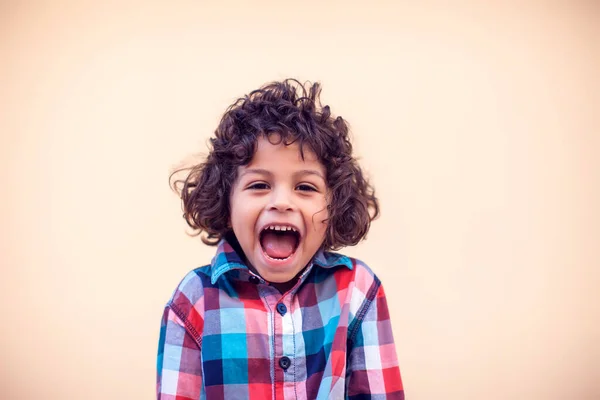 Портрет Щасливого Радісного Сміху Маленького Хлопчика — стокове фото