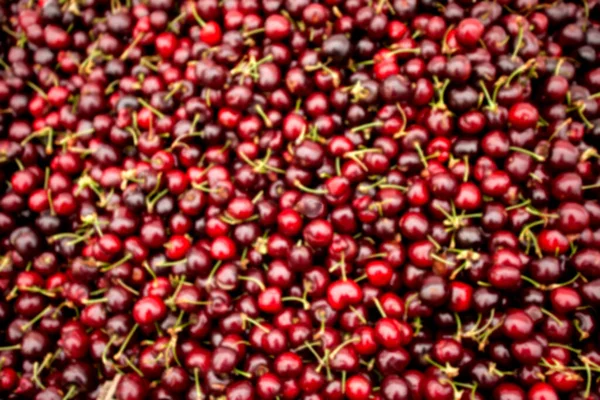 Sweet Cherry Blurred Fresh Berries Background Organic Food — Stock Photo, Image