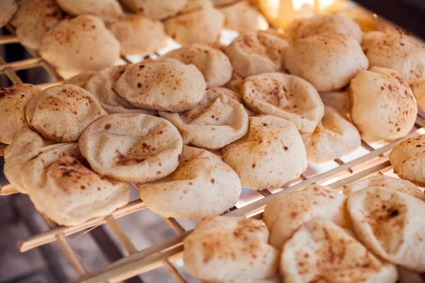 Frisches Nationales Arabisches Fladenbrot Der Bäckerei — Stockfoto