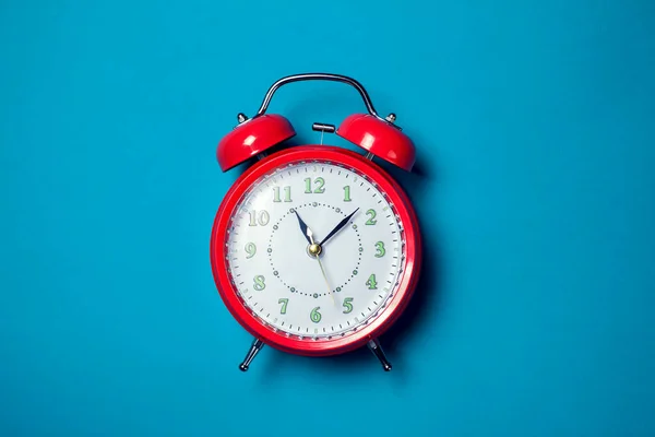 Red Alarm Clock Color Background Stock Picture