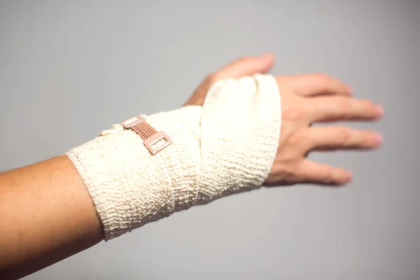 Elastic Bandage Hand Healthcare Medicine Concept — Stok Foto