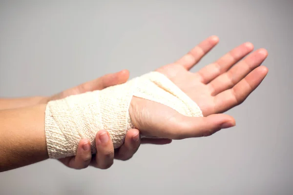 Elastic Bandage Hand Healthcare Medicine Concept — Stok Foto