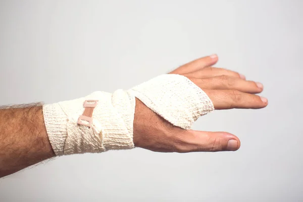Elastic Bandage Hand Healthcare Medicine Concept — Stock Photo, Image