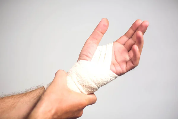 Elastic Bandage Hand Healthcare Medicine Concept — Stok Foto