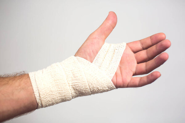 Elastic Bandage Hand Healthcare Medicine Concept Royalty Free Stock Photos