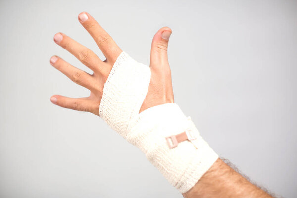 Elastic Bandage Hand Healthcare Medicine Concept Stock Image