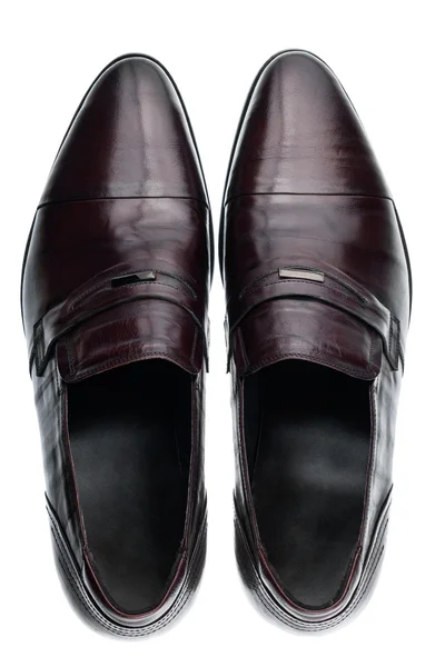 Chaussures homme classique en cuir marron isolé sur un blanc — Photo