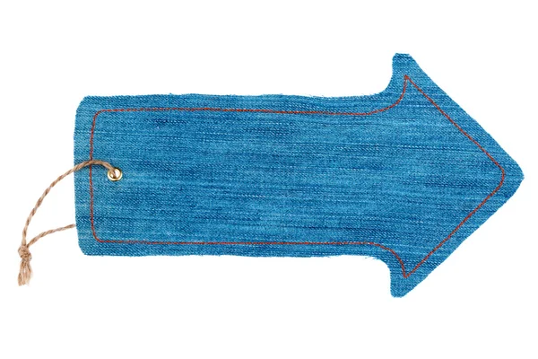 Price tag made of denim, isolated — Stockfoto