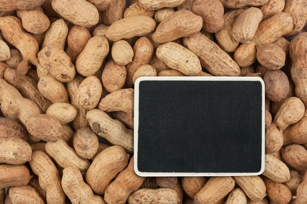 Pointer, the price tag lies on  peanuts — Stock Photo, Image