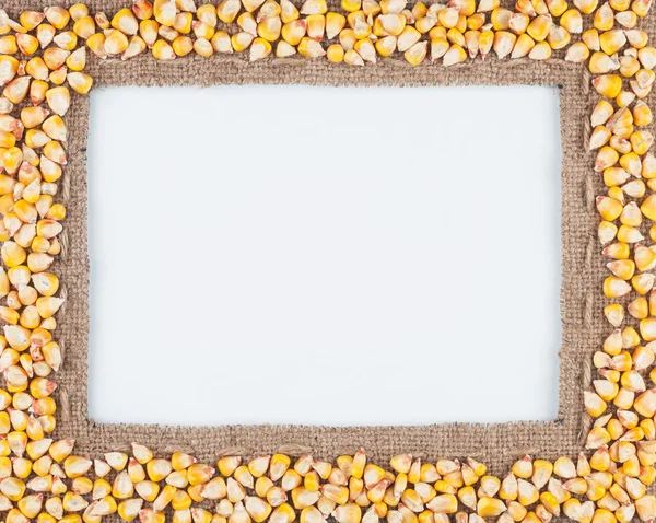 框架的麻布和玉米豆 — 图库照片