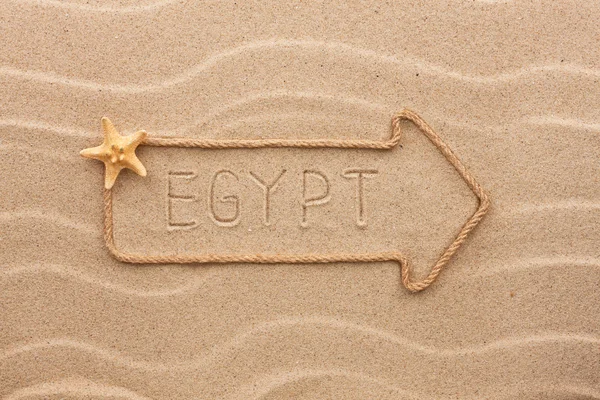 화살표 만든 단어로 이집트 sa에 밧줄과 바다 포탄의 — 스톡 사진