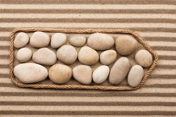 Pointer made of rope with white stones — Stock Photo, Image