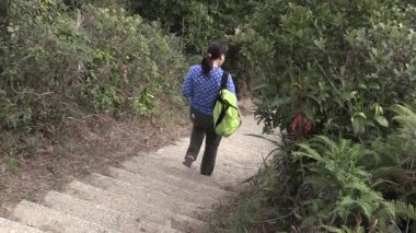 Doğada güneşli bir günde yemyeşil bir yolla çevrili dolambaçlı bir yolda geziniyorum.