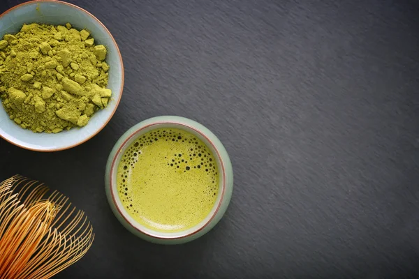 Bio-grüner Matcha-Tee — Stockfoto