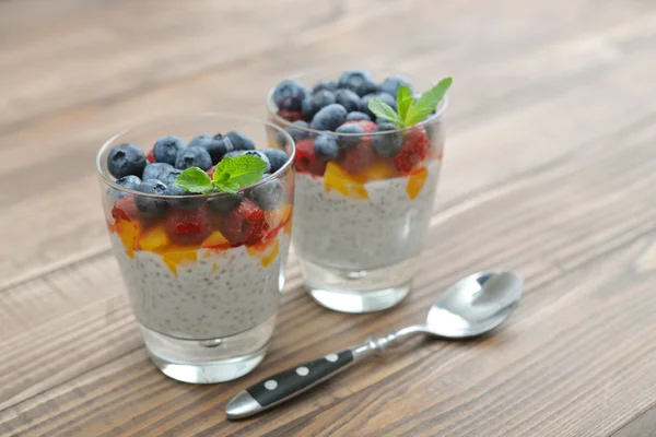 Pudding with chia seeds — Stock Photo, Image
