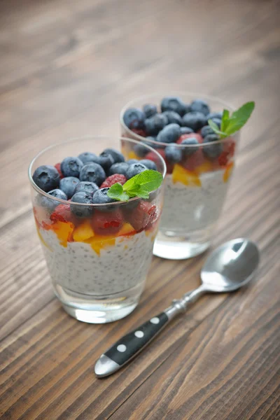 Pudding with chia seeds — Stock Photo, Image