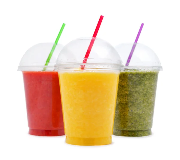 Green, orange and red smoothie — Stock Photo, Image