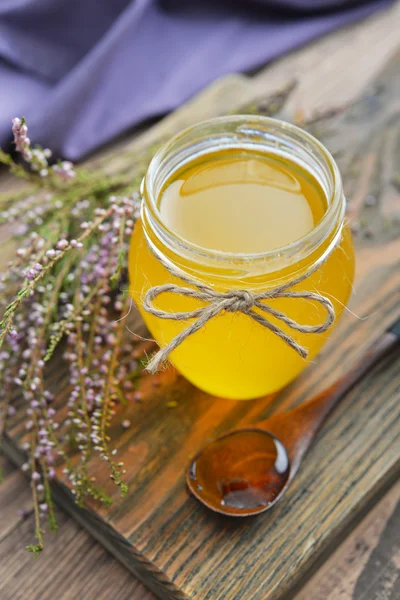 Herbal honey in jar