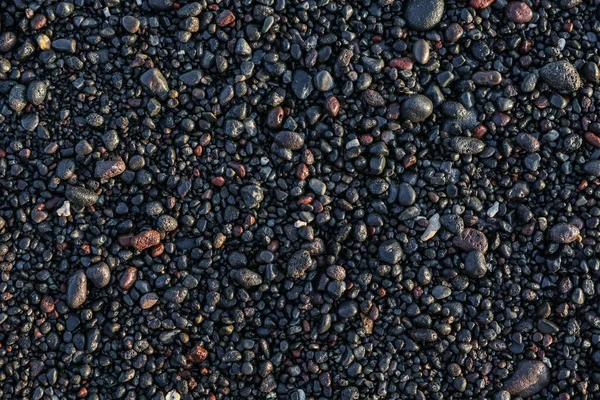 Чорні Мокрі Морські Камені Пляжі Вид Зверху Може Використовуватися Тло — стокове фото