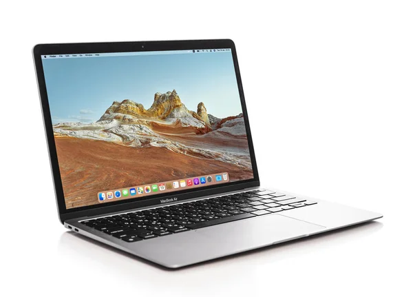 Kiev Ukraine Styczeń 2021 Nowy Calowy Apple Macbook Air Late — Zdjęcie stockowe