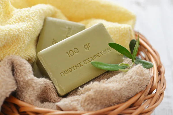 Řecké olivové mýdlo — Stock fotografie